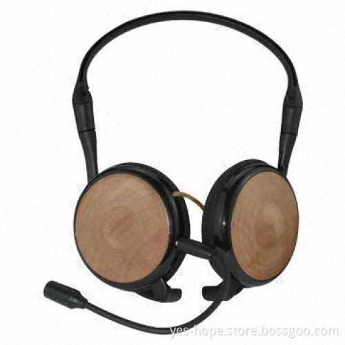 Comfortable wearing wooden headset made in china